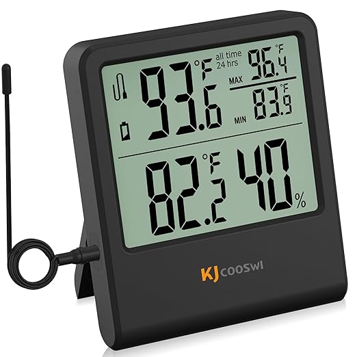 Digital Indoor Outdoor Thermometer Wired, Indoor Outdoor Temperature Monitor by KJCOOSWI
