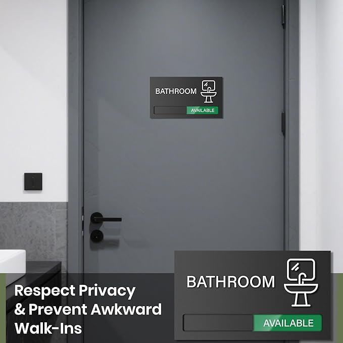 Bathroom Door Signs, Available In Use Sliding Sign, Do Not Disturb, Vacant - Image 6