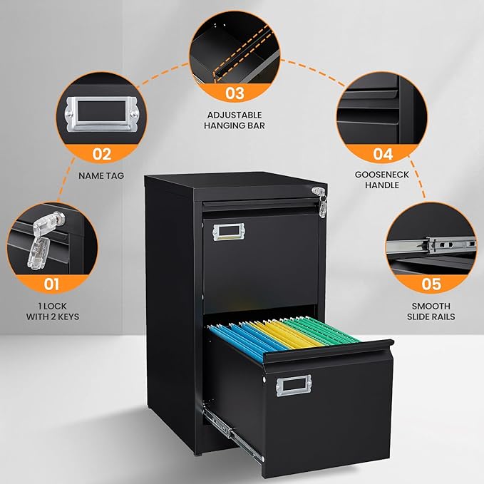 AFAIF 2 Drawer File Cabinet - Image 6