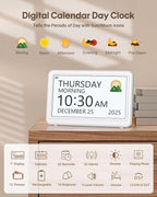 Digital Clock with Date and Day of Week, Dementia Clocks Battery Operated Alarm - Image 3