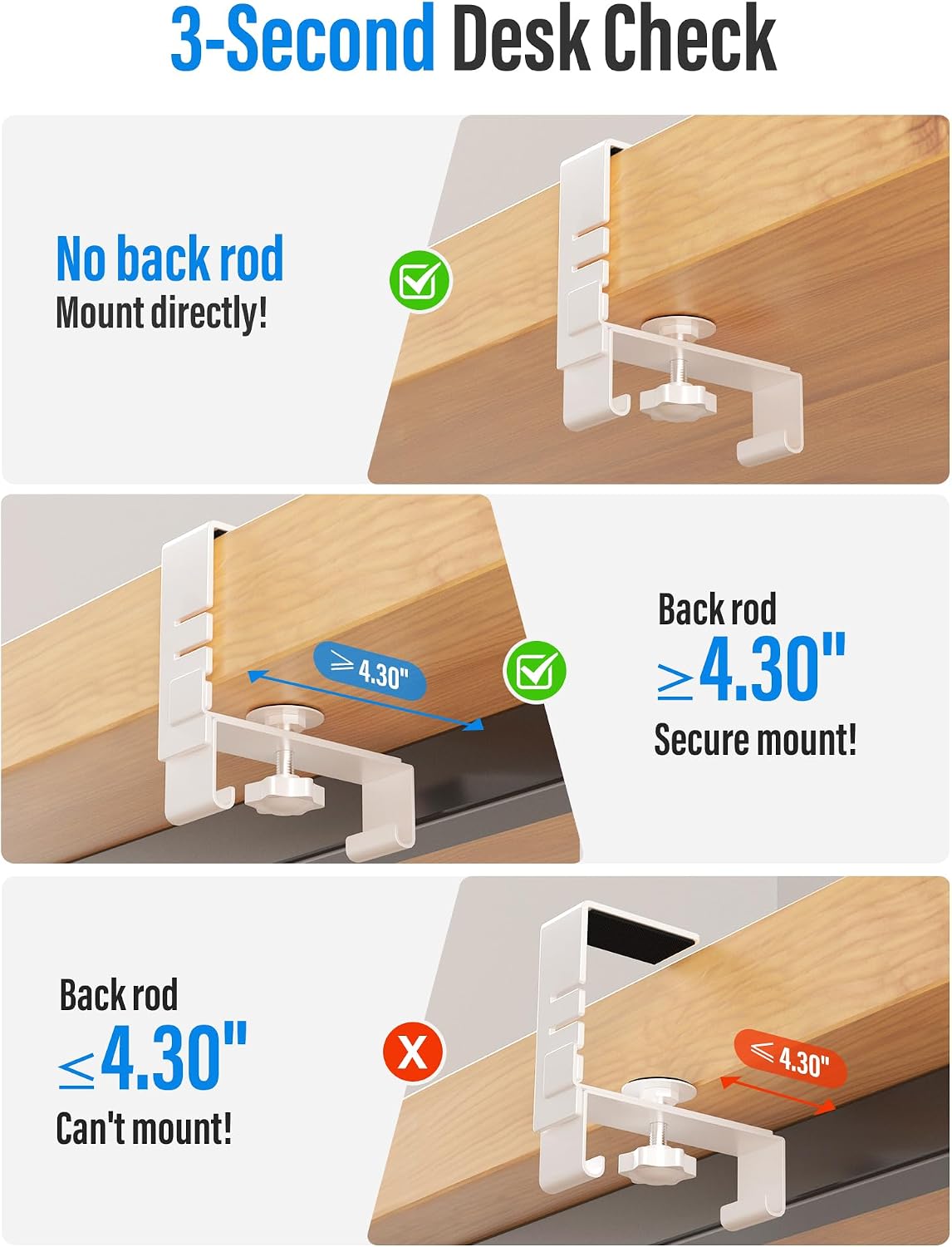 [Upgraded] Large Under Desk Cable Management Tray, Cinati Cable Management Un...