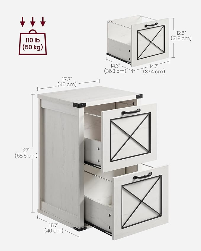 VASAGLE File Cabinet, Filing Cabinet - Image 3