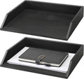 Beeveer 2 Pcs Wooden Letter Trays Wood Letter-Size Desk Organizer Heavy Duty 2 by Beeveer