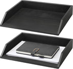 Beeveer 2 Pcs Wooden Letter Trays Wood Letter-Size Desk Organizer Heavy Duty 2 by Beeveer
