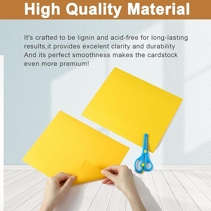 Silunkia 300 Sheets Yellow Cardstock 8.5 x 11 Crafting Paper, 75lb Thick Paper - Image 4