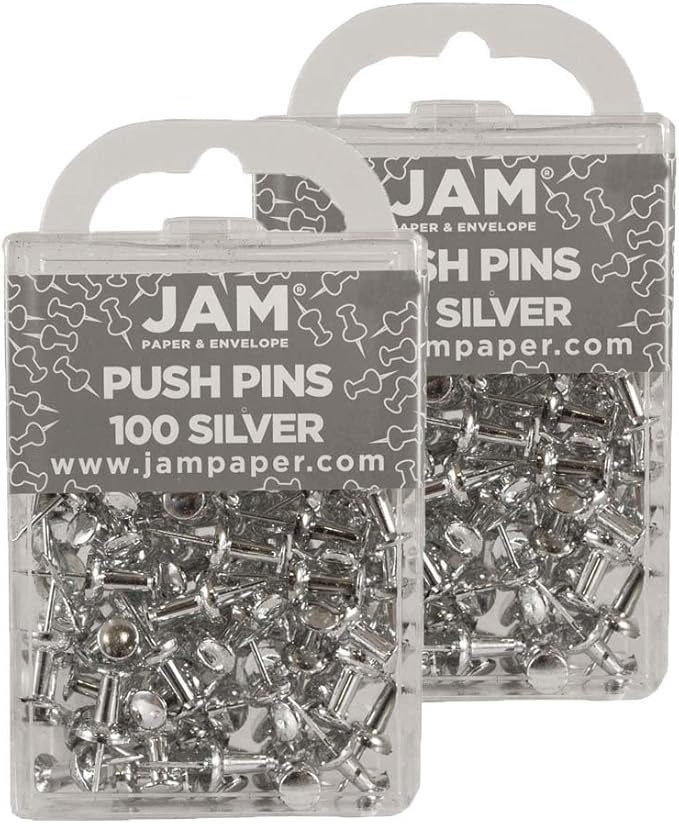 JAM PAPER Colorful Push Pins by JAMPaper