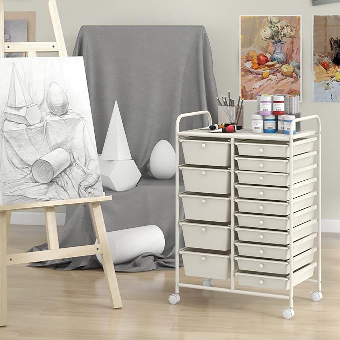 GLACER 15 Drawers Rolling Cart, Storage Cart - Image 9