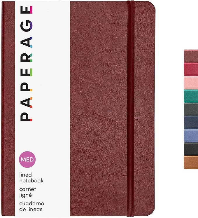 PAPERAGE Softcover Lined Journal Notebook, 160 Pages, Medium College Ruled by PAPERAGE