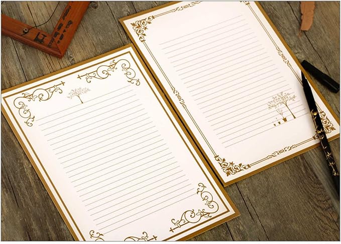 8 Pcs Vintage Letter Papers Set Printable Writing Paper Lined - Image 8
