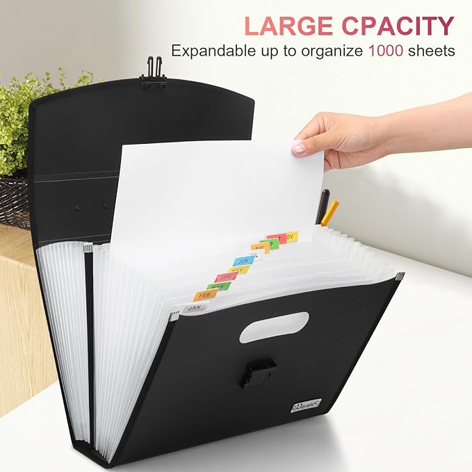 Uquelic 26 Pockets Expanding File Folder Organizer - Image 6