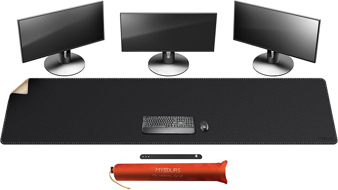 Mydours 79" x 20" Super Large Desk Mat, PU Leather & Cork Desk Pad, Extra Large by Mydours