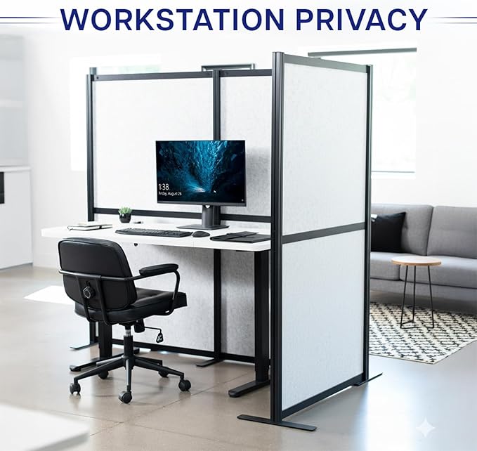 VIVO L-Shape Modular Corner Wall System, 3 Panels, Modern Professional Office - Image 7