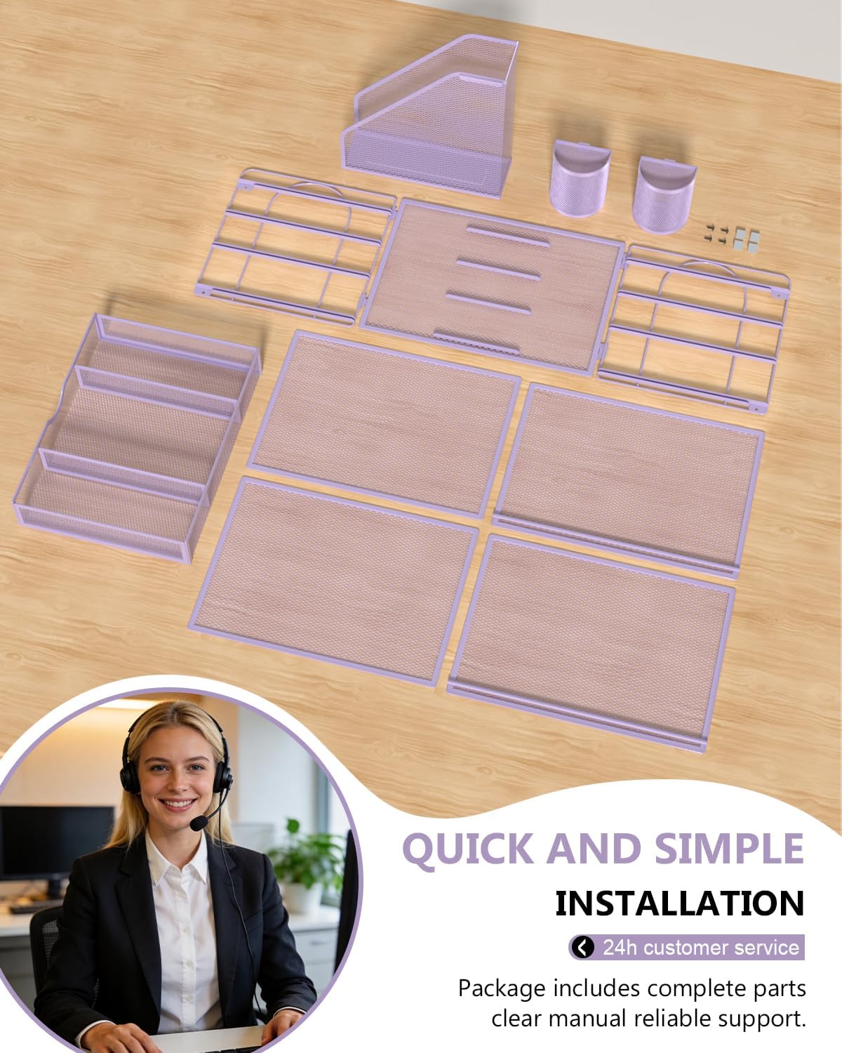 wali desk file organizer, 4 tier desktop paper, view 9