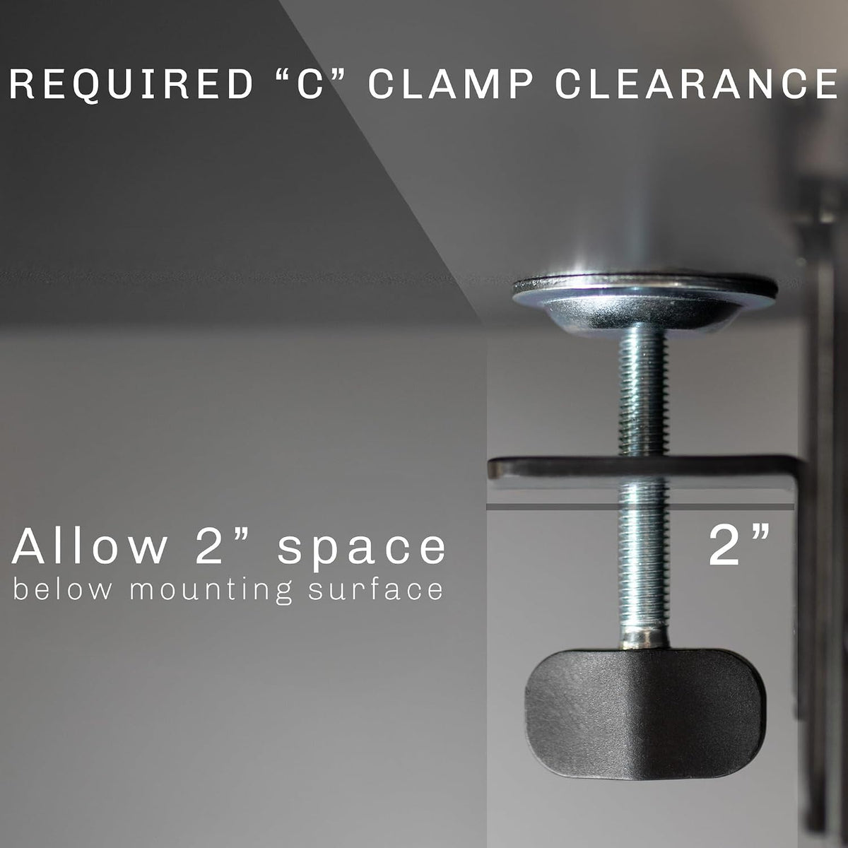 VIVO Black Clamp-on 36 x 12 in Desk Extender, DESK-EXT36