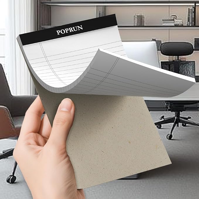 POPRUN Small White Legal Pads 5 x 8 Narrow Ruled, 100GSM Writing Paper Pad - Image 7