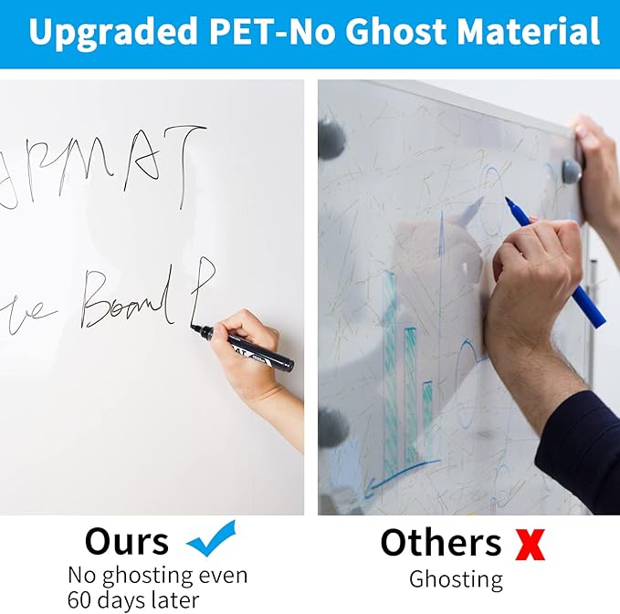 AFMAT Whiteboard Sticker, 17.3" x 36" Dry Erase Wallpaper, Peel and Stick White - Image 2