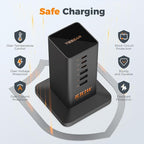 USB C Charger Blcok PD 100W, TESSAN 6-in-1 Charging Station - Image 4