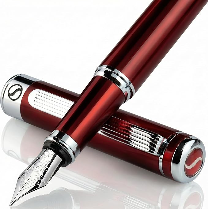 Scriveiner Deep Crimson Red Fountain Pen by Scriveiner