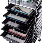 Giantex 10 Drawer Rolling Storage Cart Scrapbook Paper Office School Organizer - Image 8