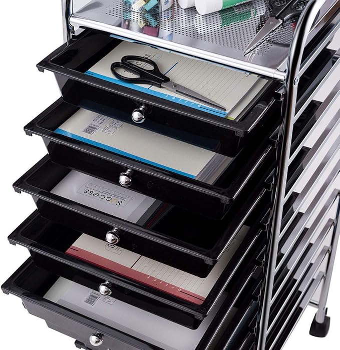 Giantex 10 Drawer Rolling Storage Cart Scrapbook Paper Office School Organizer - Image 8