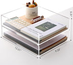 SANRUI Paper Organizer for Desk, Acrylic Stackable Letter Tray, Paper Sorter - Image 2