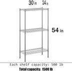 Regal Altair 14" Deep x 30" Wide x 54" Height Wire Shelving Kit | 3-Tier | NSF - Image 3