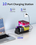 415W Charging Station for Multiple Devices, 10-Port USB C Fast Charger Station - Image 2