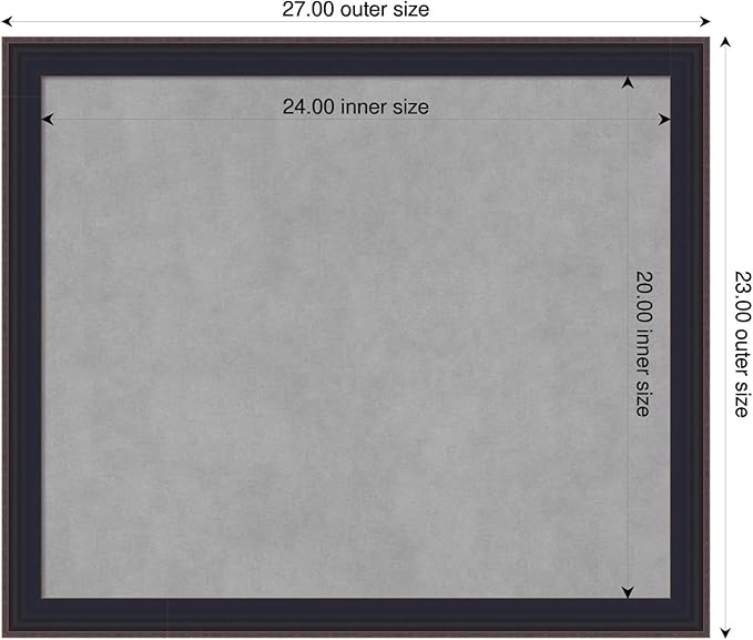 Amanti Art Black Framed Magnetic Board 23x27 Medium Vision Board - Image 2