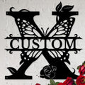 Personalized Custom Letter Name metal Signs, Custom Black Letter Monogram Wall by Casebrick