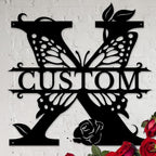 Personalized Custom Letter Name metal Signs, Custom Black Letter Monogram Wall by Casebrick