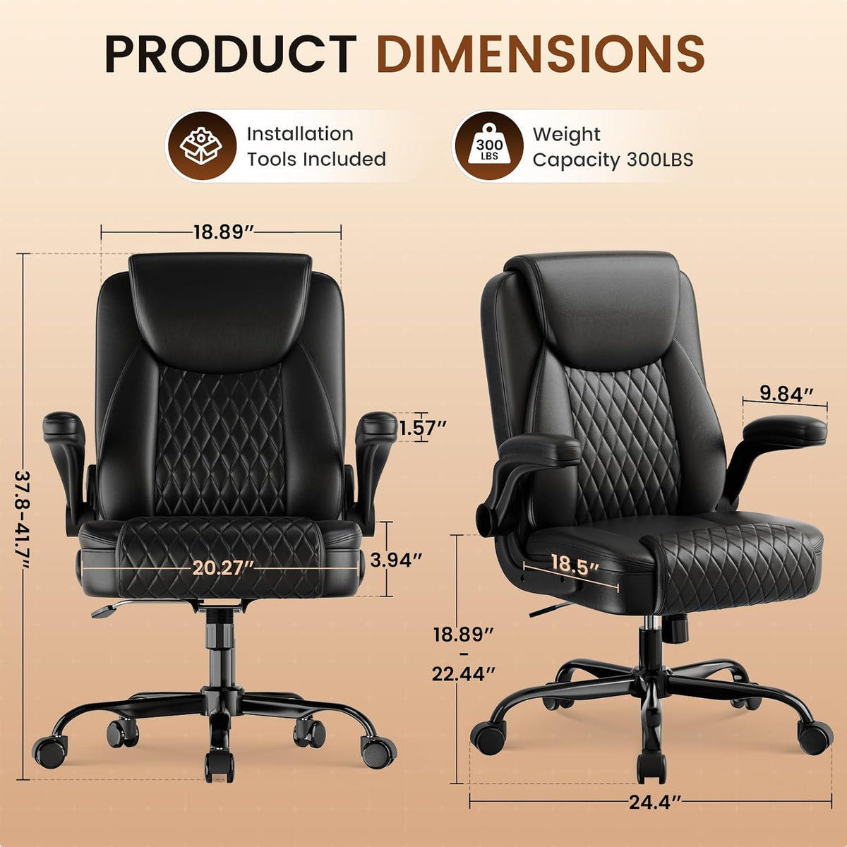 gtplayer pu leather office chair, home desk chair, close-up detail
