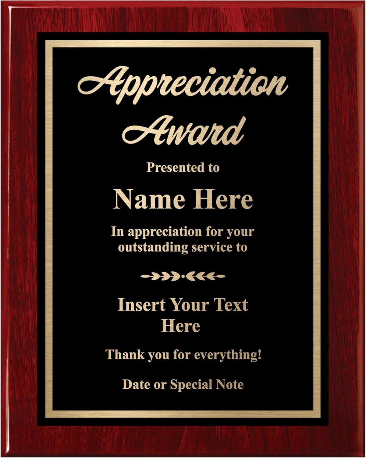 Custom Engraved Plaque Personalized for Appreciation - Plaques with Custom Engraving - Awards for Employee Recognition - Choose Your Size, Customize Now! (10.5x13)