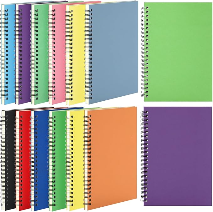 Leelosp 12 Pack Small Spiral Notebook A5 Lined College Ruled Spiral Journal by Leelosp