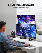 huanuo 17-32 inch dual monitor stand, stacked monitor, front angle view