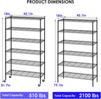 fdw | 6-tier wire shelf with wheels |, close-up detail