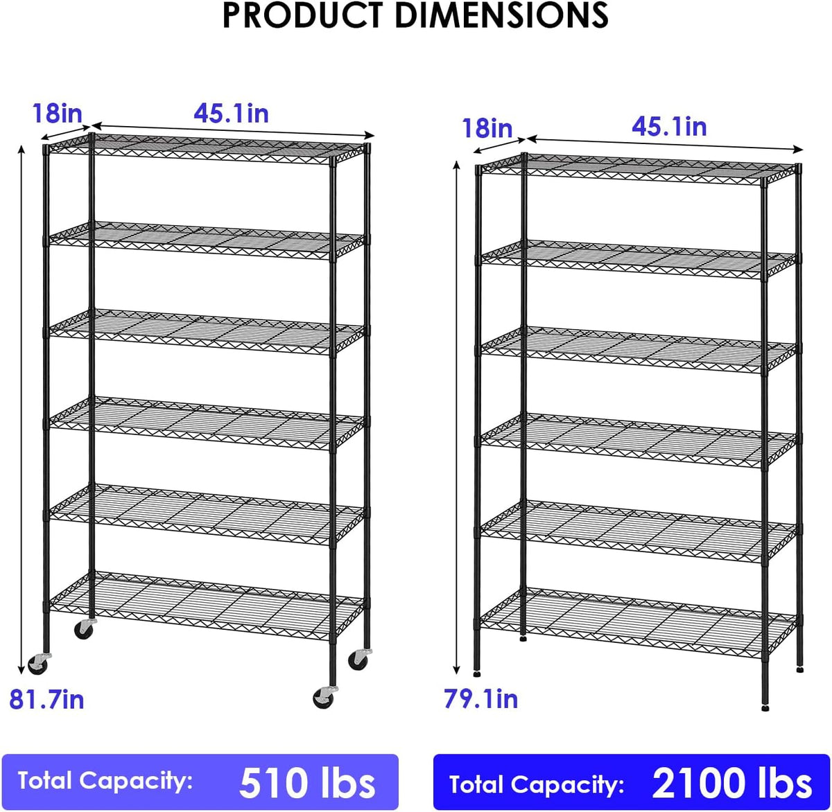 fdw | 6-tier wire shelf with wheels |, close-up detail