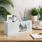 Exqcom Watercolor Forest Inspirational Pen Pencil Holder, Motivational Desk - Image 3