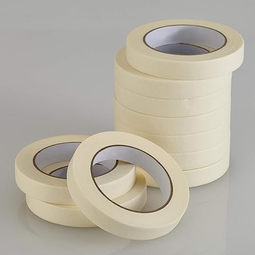 Lichamp Masking Tape 10 Pack General Purpose Beige White Color, 0.75 inch x 55 - Image 2