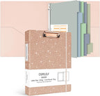 Ospelelf 3 Ring Binder 1 Inch, Vintage Leather Clipboard Binder Organizer by OspelelfOfficeSupplies