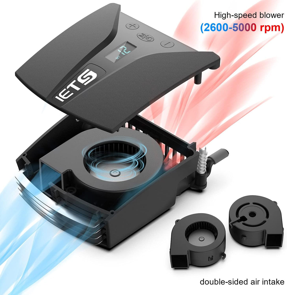 IETS GT202UB vacuum laptop fan cooler With temperature display, intelligent t...