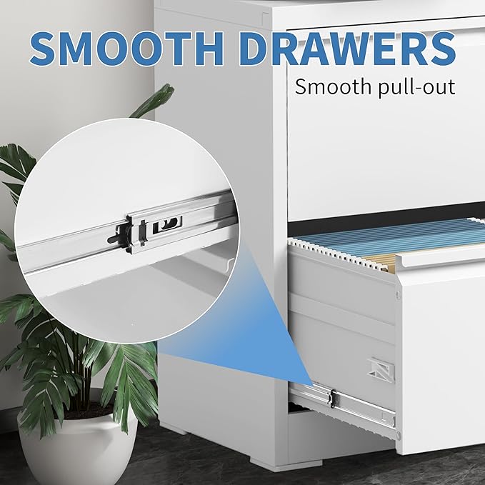 FLIXELIO File Cabinets 2 Drawer, Metal Office Storage Filing Cabinet - Image 6