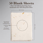Wanderings Cream A5 Handmade Deckled Edge Cotton Paper - Image 4