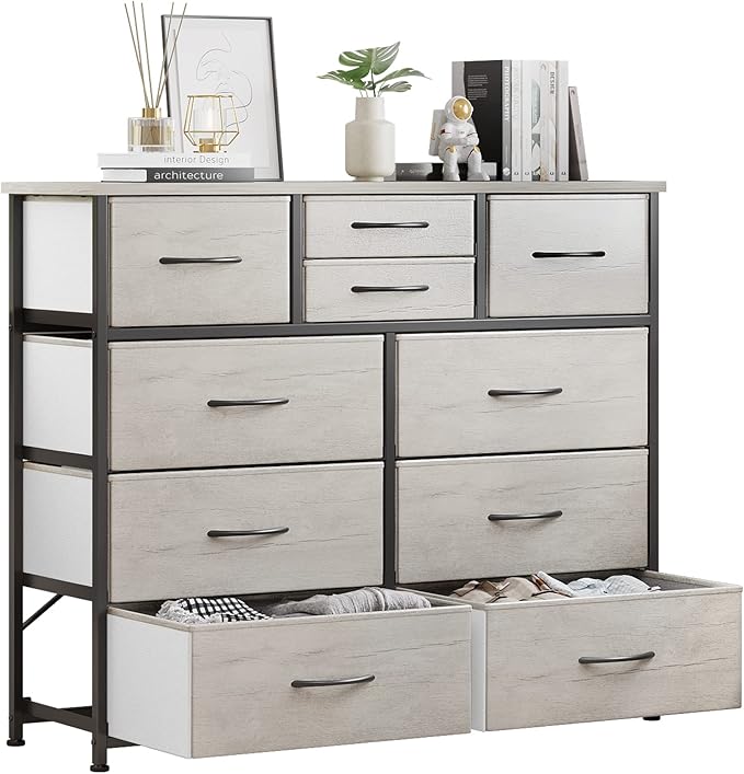 LUMTOK 10-Drawer Dresser, Fabric Storage Dresser Drawers by LUMTOK