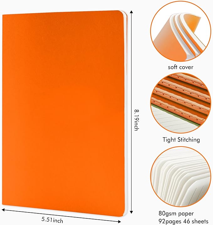 feela 8 Pack Soft Cover Journal Bulk, Notebooks College Ruled - Image 2