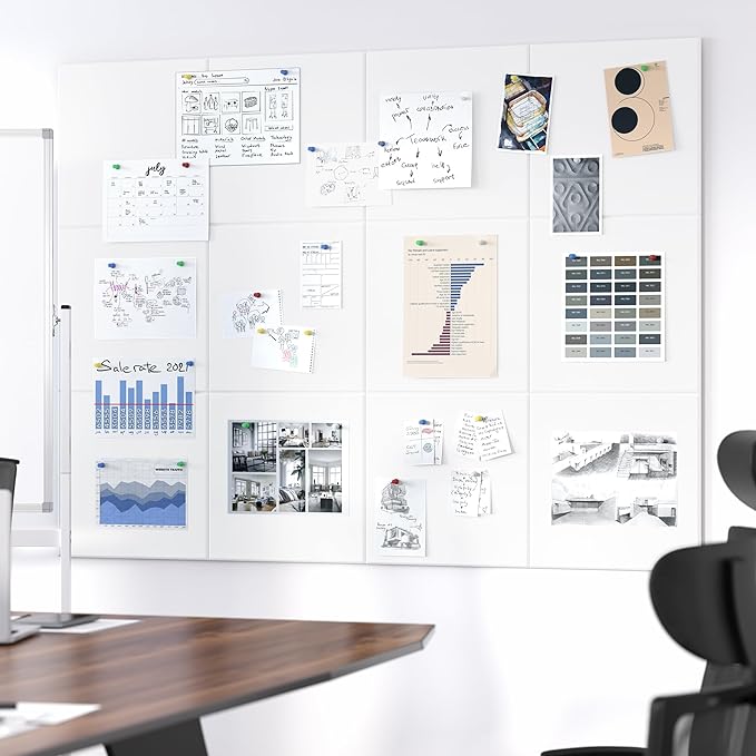 Neatsure Large Cork Board for Wall, 12 Panels Felt Tiles Tack Push Pin Board - Image 5