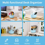 Marbrasse Desk Organizer, 360-Degree Rotating Pen Holder, Desk Organizers and - Image 2