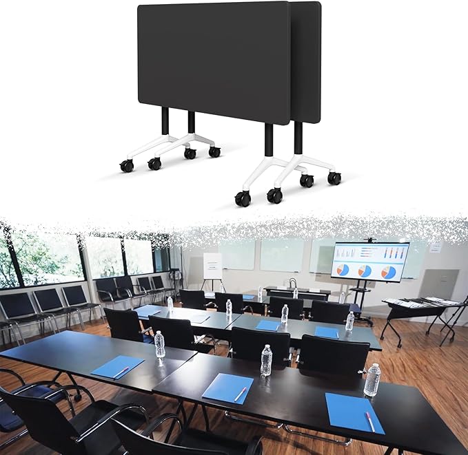 Goakwwuz Conference Room Table, Folding Conference Tables, Thicken Grey Tabletop by Goakwwuz
