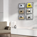 CADUKE 6 Pack Wall File Organizer, Metal Hanging Folder Holder Mail Magazine - Image 7