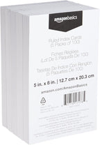 Amazon Basics Ruled Lined Index Note Cards, 5 Pack of 100, 5 in x 8 in - Image 2