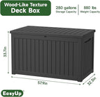 EasyUp 280 Gallon Deck Boxes Waterproof, Outdoor Large Storage Boxes - Image 2